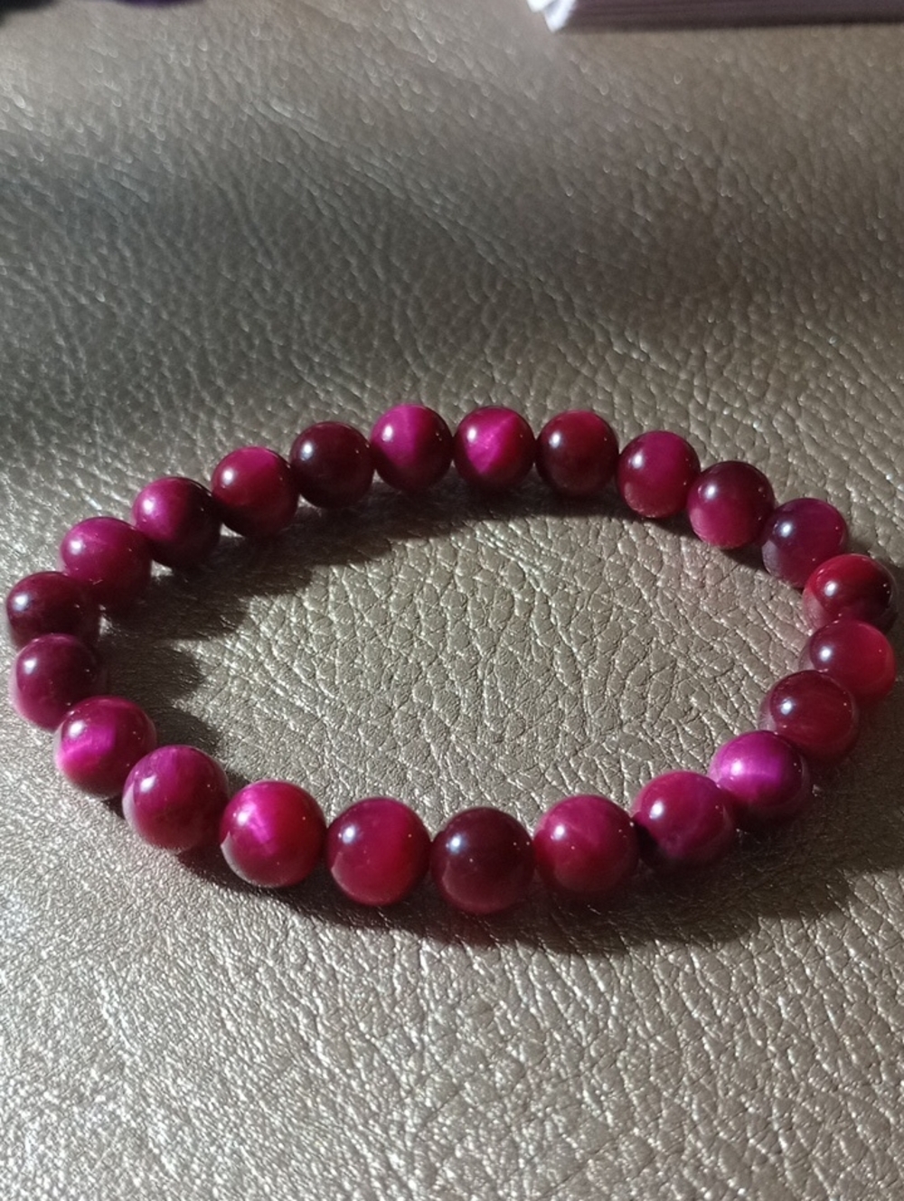Healing Crystal 🔮 Pink Tiger Eye Stretch Bracelet